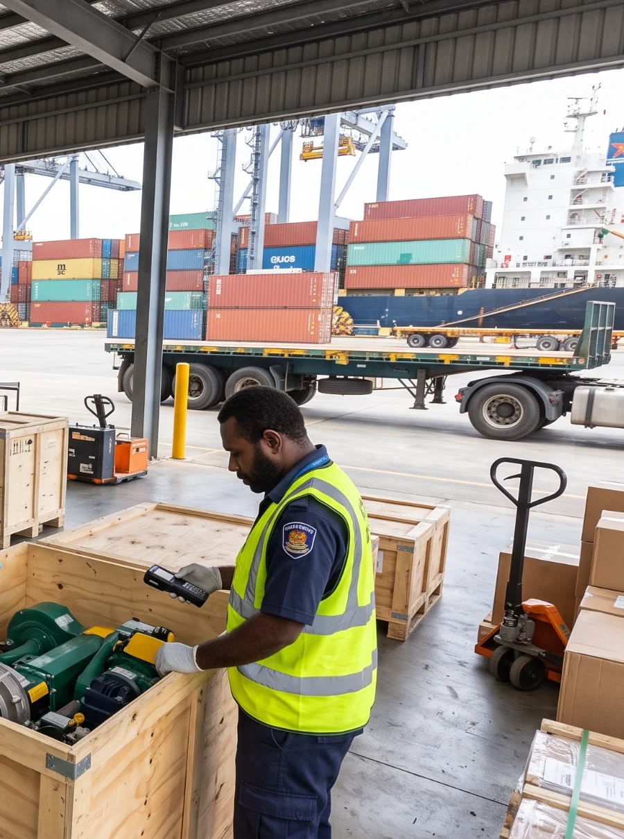 Cargo prepared for domestic air freight in Papua New Guinea